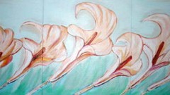 Blumen-Vera, Öl-Gold, 180 x 70 cm